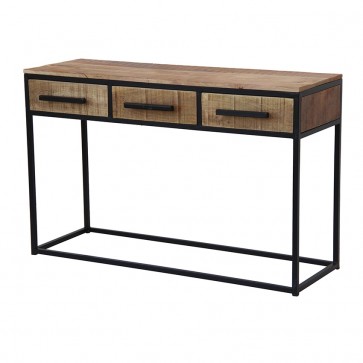 Industrial Console Table- 3 Drawer